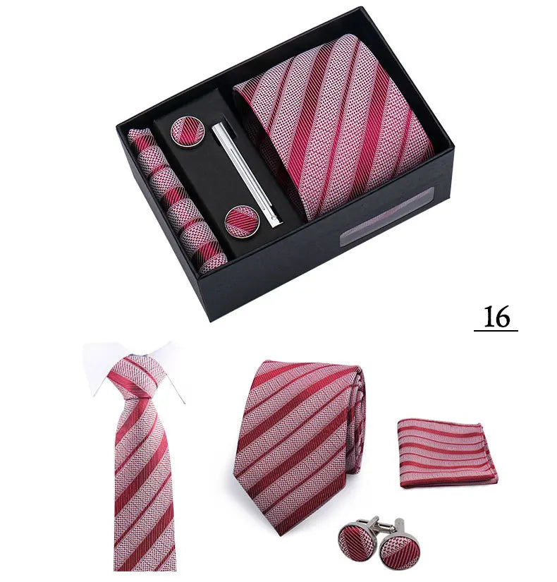 CowLost | tie-men-with-box-top-quality-business-ties-hanky-cufflink-set |16