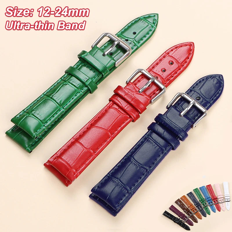 CowLost | product_id-genuine-leather-watch-strap-12-24mm-universal-with-silver-pin-buckle |8