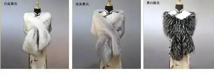 CowLost | 32-colors-165-30cm-women-luxury-warm-faux-fox-fur-shawl-winter-ladies-plush-scarf |5