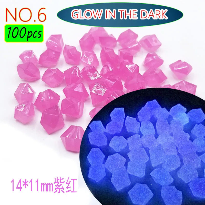 100pcs 14x11mm Dark Pebbles Glow Fish Garden Stone Aquarium Decoration