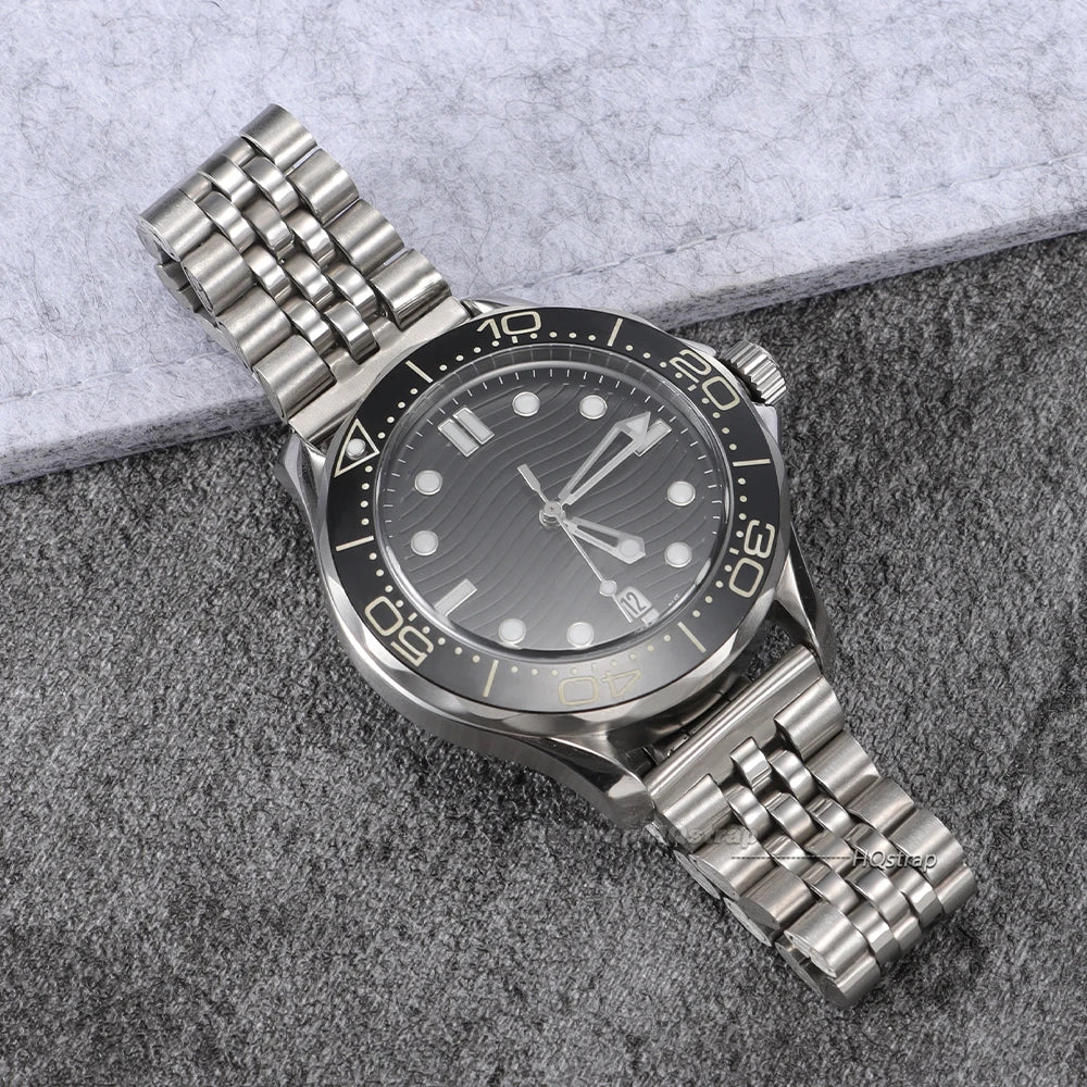 Universal Stainless Steel Jubilee Strap 18mm-22mm Folding Buckle Watchband for Seiko Unisex