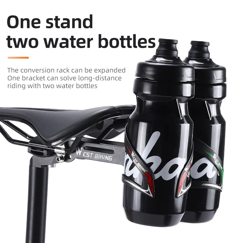 CowLost | west-biking-water-bottle-cage-extension-bracket-bike-saddle-rear-bottle-cage-adapter-seatpost-universal-bicycle-bottle-holder |3