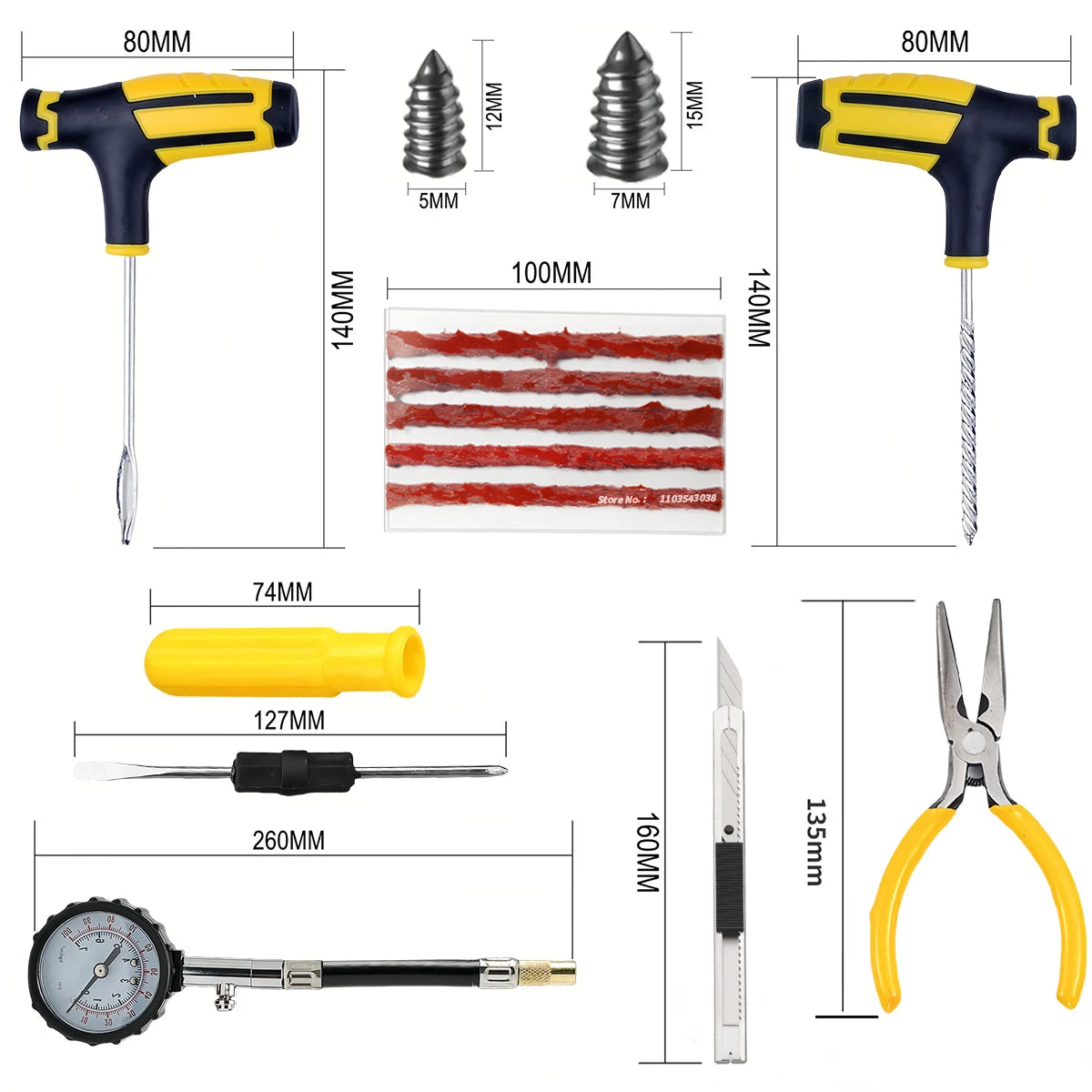 CowLost | car-tire-repair-kit-puncture-plug-tools |2