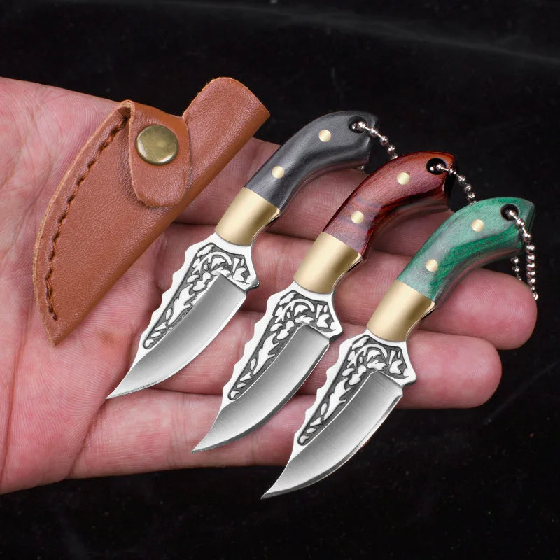 CowLost | activewear-pants-portable-mini-folding-knife-brass-color-wood-handle-stainless-steel-blade |1