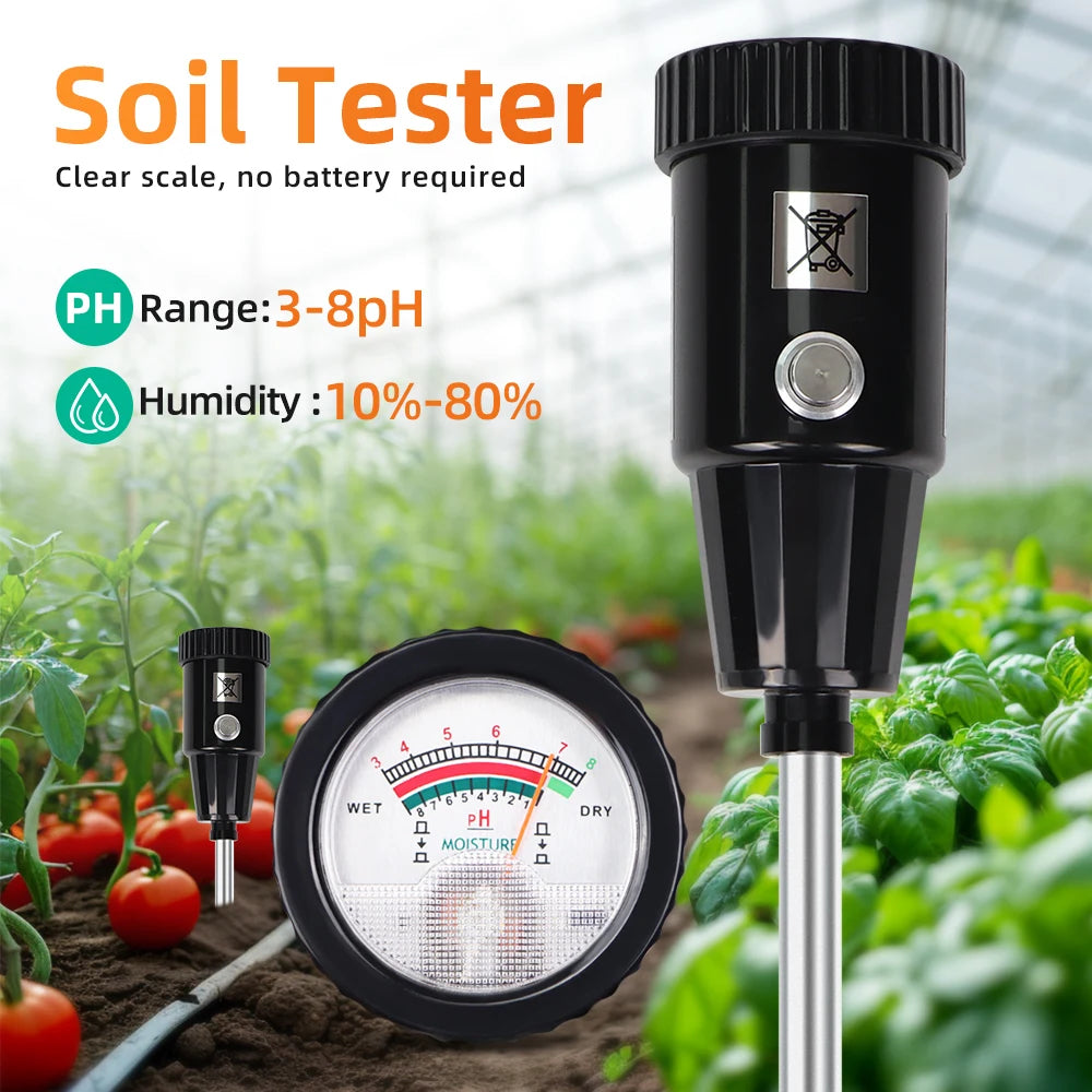 Handheld Digital Soil PH & Moisture Tester Waterproof Meter for Garden Plants