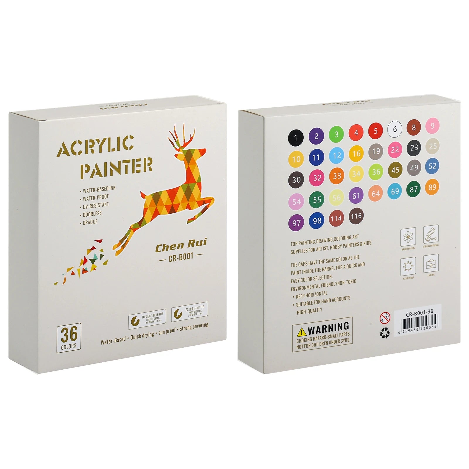 CowLost | product_id-chenrui-dual-tip-acrylic-paint-markers-60-80-colors-for-wood-canvas-glass-ceramic-diy-graffiti |16