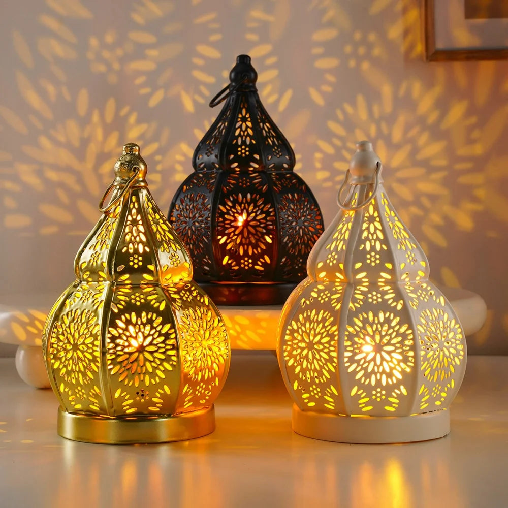 CowLost | hollow-gourd-shaped-candlestick-festival-candle-lantern-christmas-table-ornament |1
