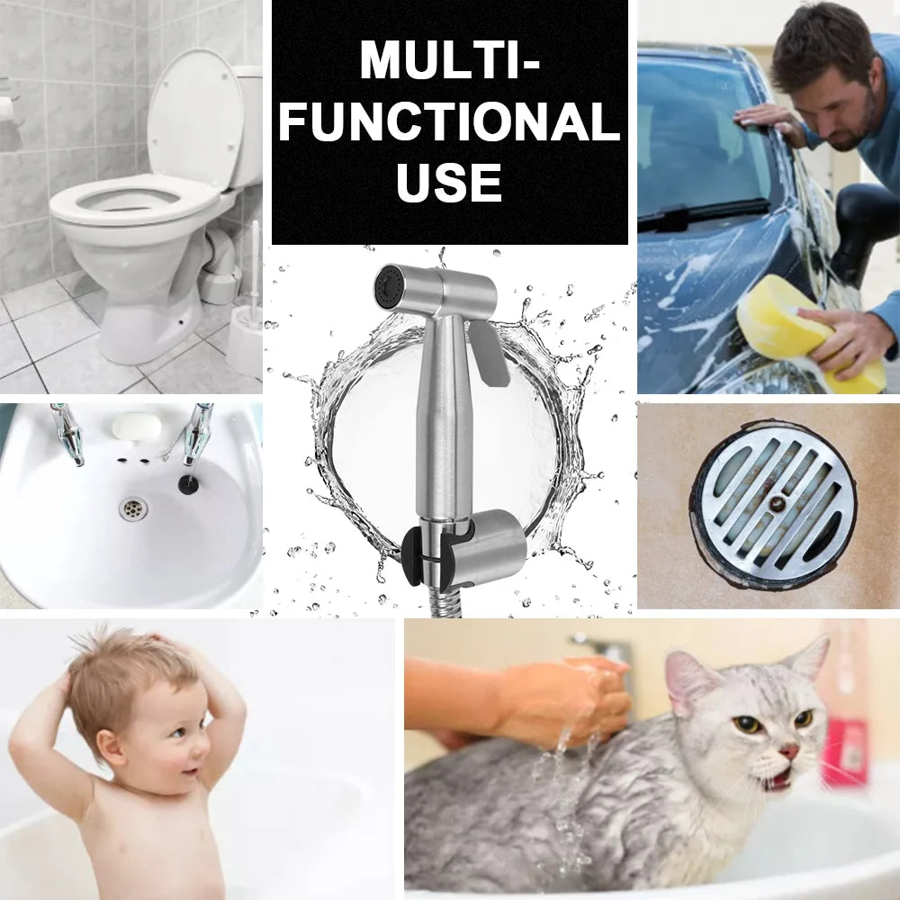 CowLost | shower-head-hand-bidet-faucet-bidet-sprayer-set-for-toilet-for-bathroom-hand-sprayer-self-cleaning-stainless-steel-handheld |5