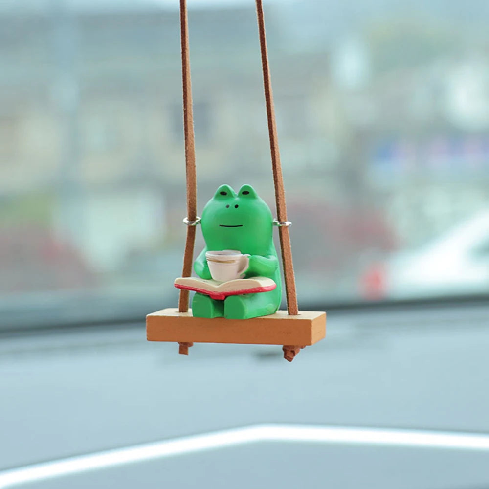CowLost | gin-product_id-swinging-frog-rearview-mirror-car-pendant-charm |8