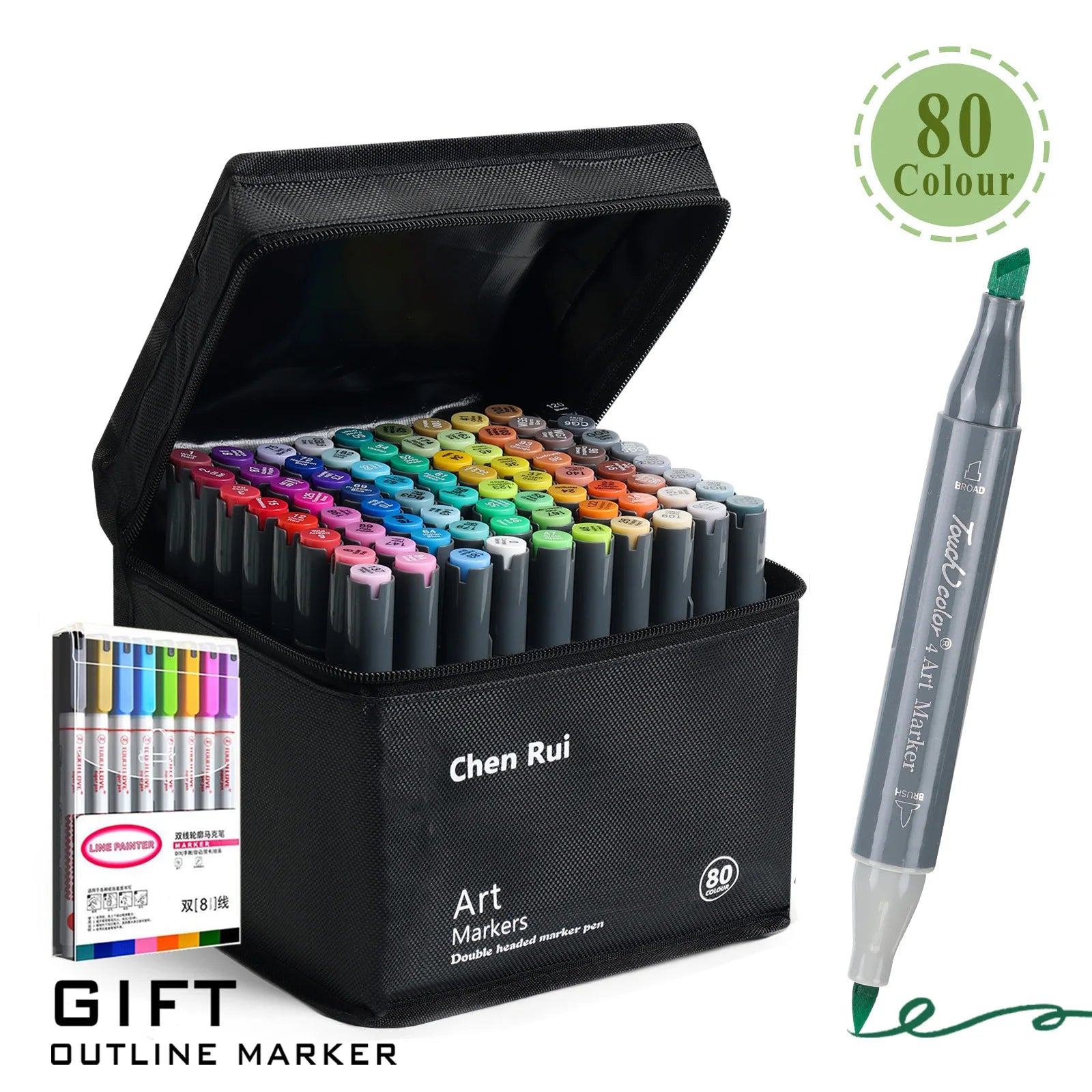 CowLost | product_id-120-color-dual-tip-brush-chisel-permanent-marker-set-with-base-outline-markers-and-refillable-pens |16
