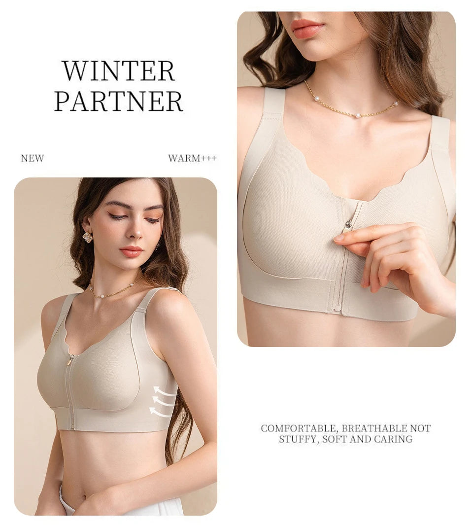 CowLost | product_id-fallsweet-womens-wireless-seamless-front-zipper-sports-bra-crop-top-for-yoga-fitness |15