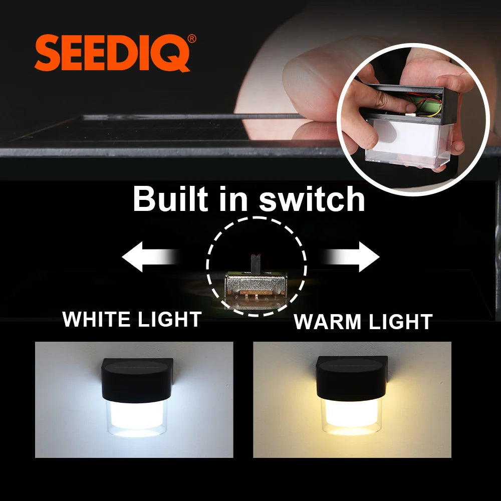 CowLost | seediq-solar-outdoor-wall-light-ip65-waterproof-led-facade-wall-lamp-4w-wireless-street-porch-garden-lighting |5