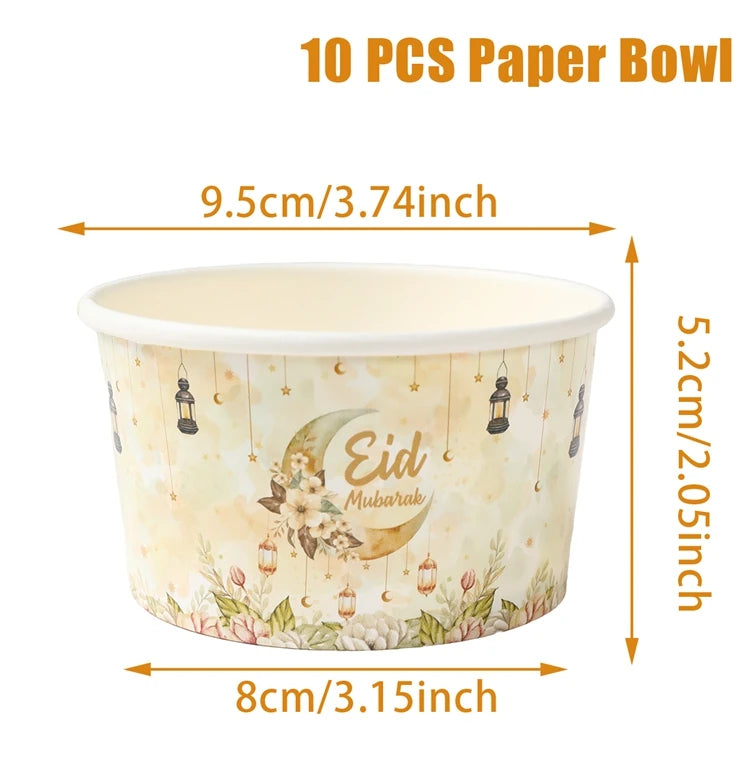 CowLost | 10pcs-ramadan-paper-bowl-eid-mubarak-decoration-for-home-food-holders |22