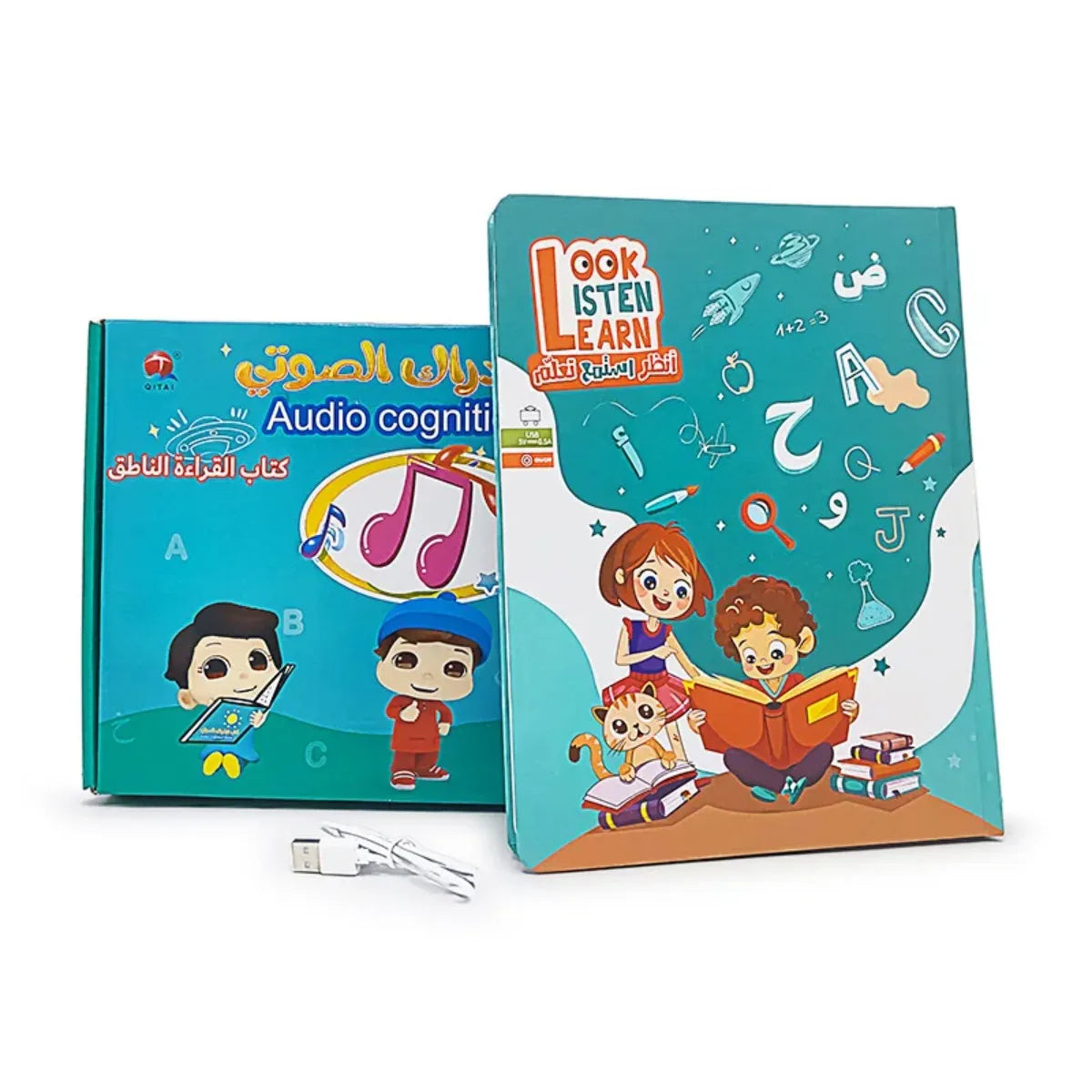 Arabic English Point Reading Puzzle Audio Book Early Education Montessori Toy