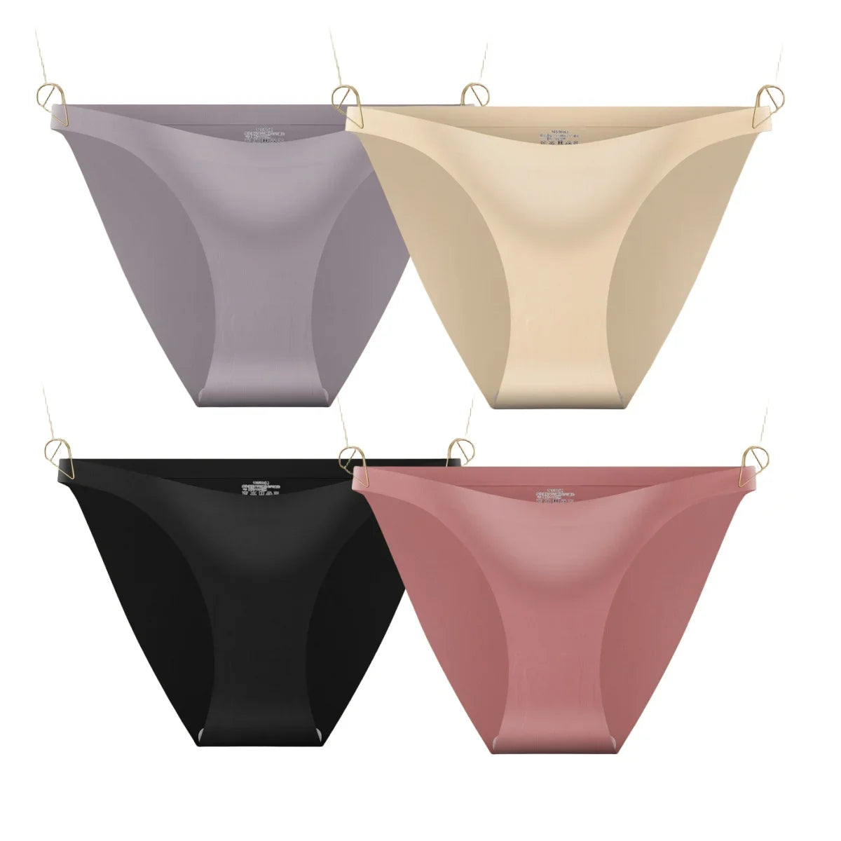 CowLost | product_id-4pcs-women-s-seamless-low-rise-ultra-thin-ice-silk-briefs-solid-colors |14