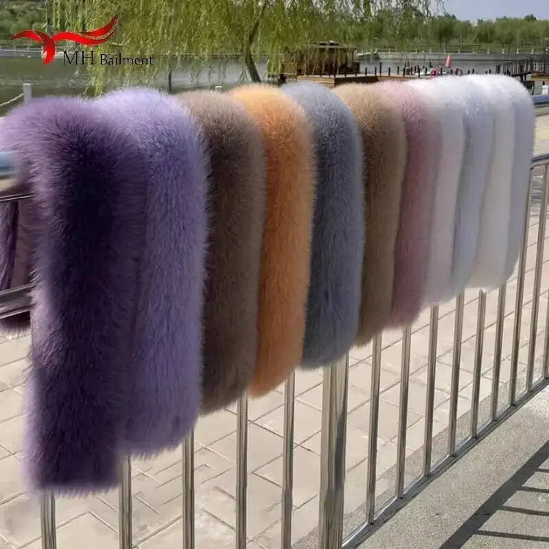 CowLost | fox-fur-collar-for-women-luxury-warm-winter-coat-trim-scarf |1