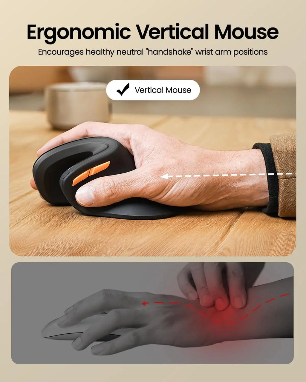 CowLost | ergonomic-mouse-wireless-vertical-mouse-or-computer-ipad-mac-windows-3-adjustable-dpi-multi-device-connection |3