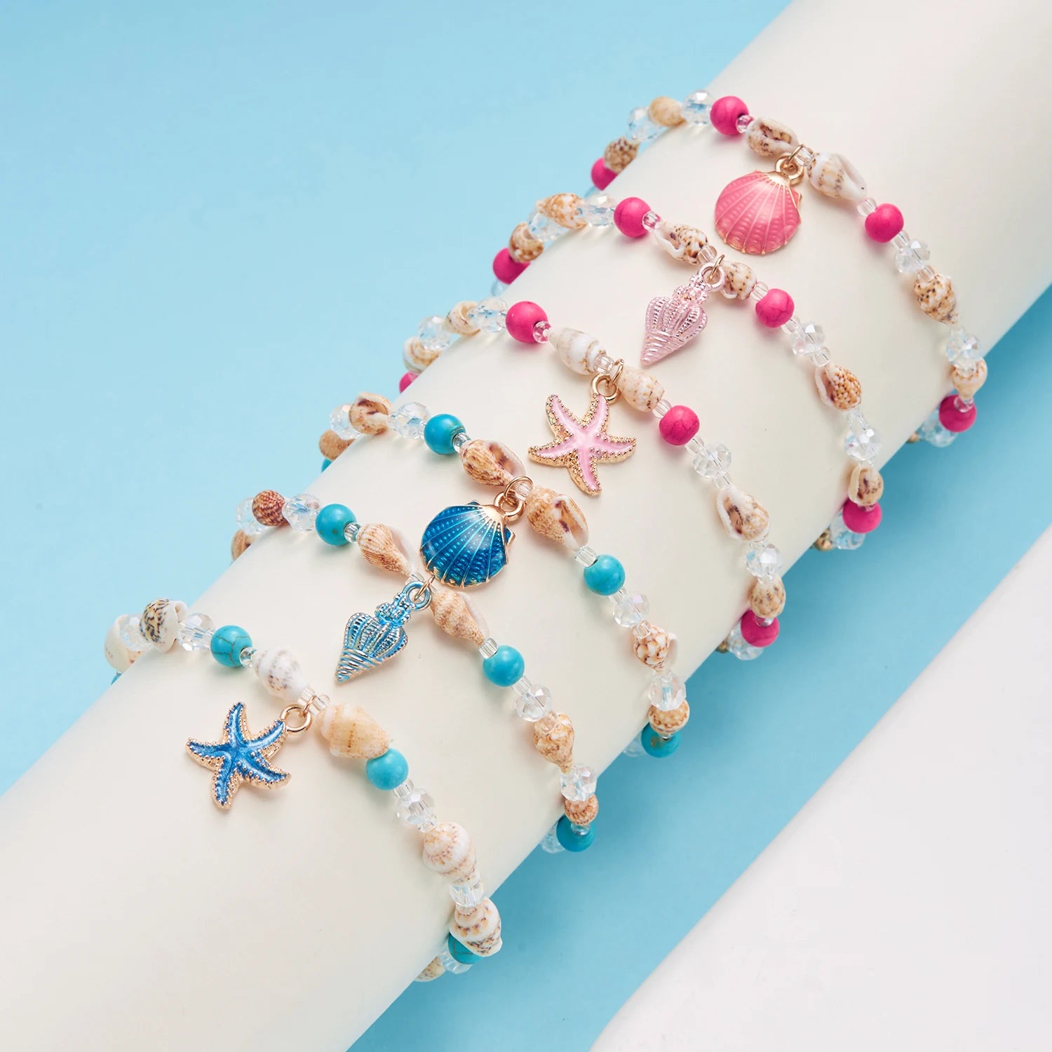 CowLost | bohemian-beach-sea-shell-conch-starfish-bracelet-for-women-girl-fashion-adjustable-beaded-bangles-summer-party-jewelry-gifts |5
