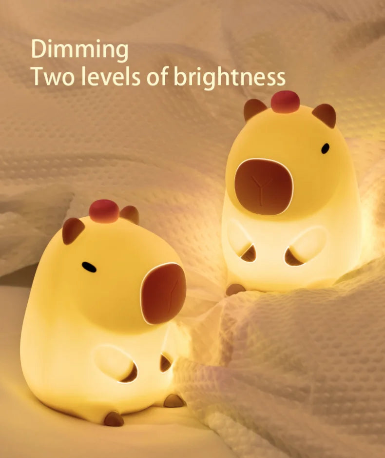 CowLost | product_id-cartoon-capybara-usb-rechargeable-silicone-night-light-with-dimming-and-timer |13