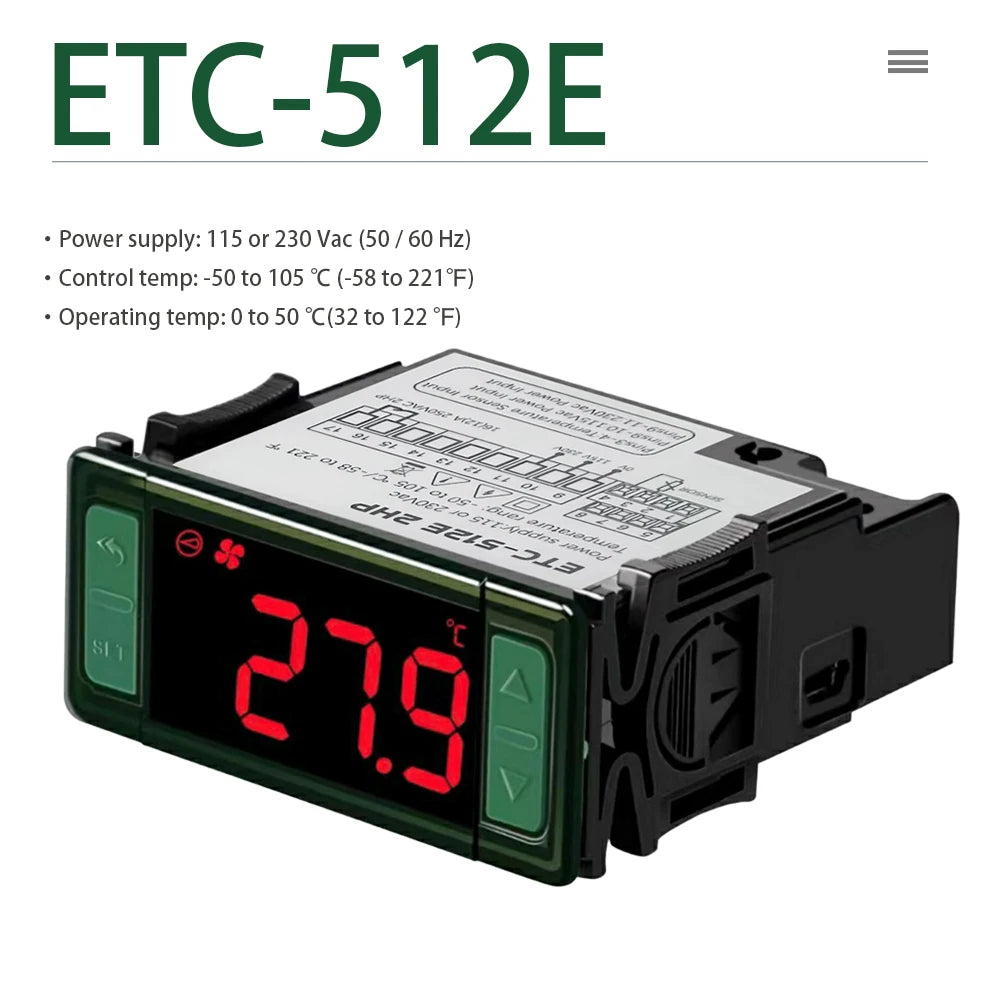 LCD Temperature Controller AC115/230V Thermostat Relay for Heating Cooling Incubator Freezer