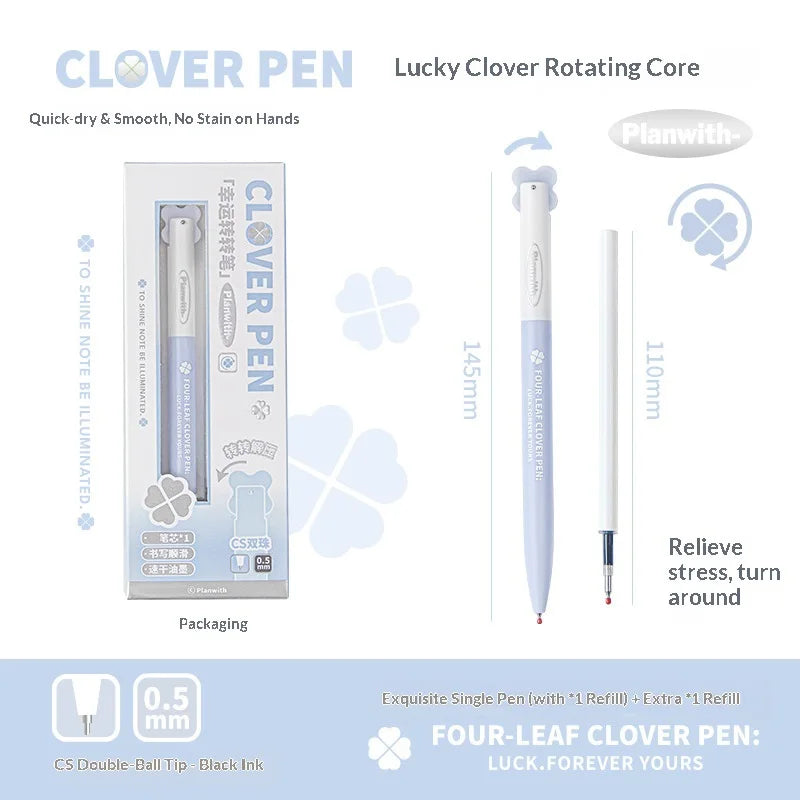 CowLost | product_id-planwith-lucky-clover-0-5mm-carbon-black-gel-pen-no-smudge-smooth-writing-rotary-twist |28