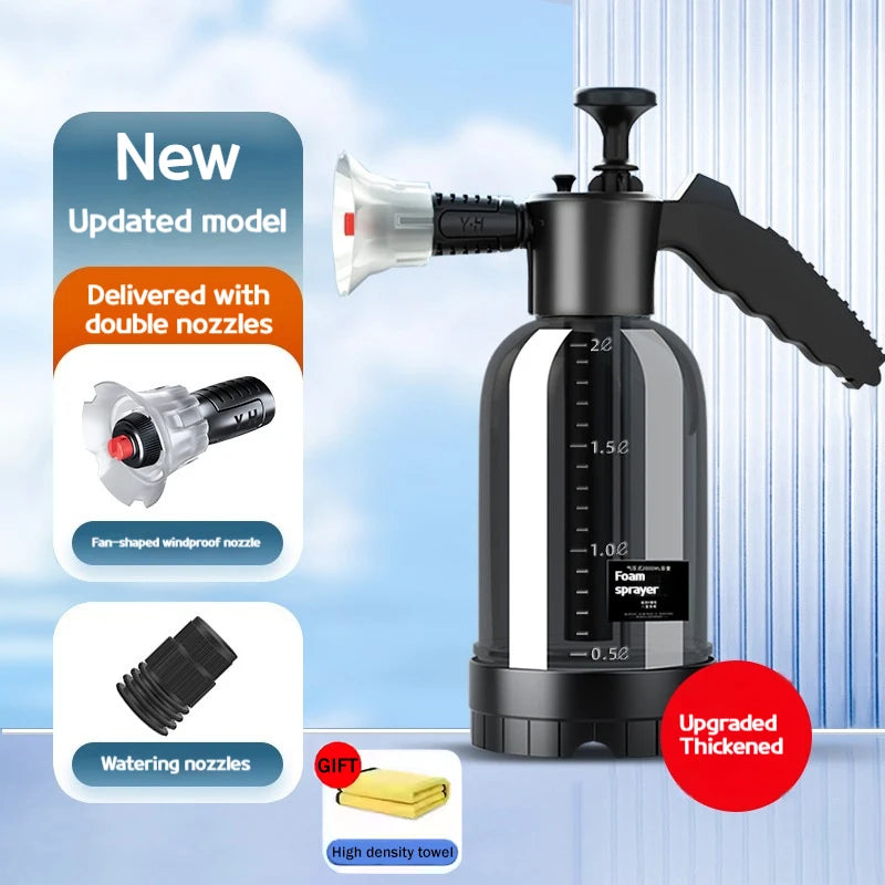 CowLost | foam-cannons-product_id-2l-hand-pump-foam-sprayer-with-3-nozzles-for-car-wash-and-window-cleaning |1