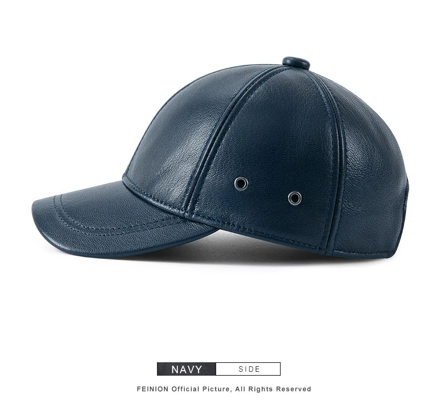CowLost | feinion-genuine-leather-unisex-baseball-cap |11