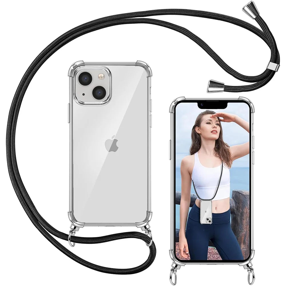 CowLost | shockproof-with-lanyard-silicone-soft-case-for-iphone-16e-16-15-14-13-12-11-pro-xs-max-x-xr-se-7-8-6-6s-plus-5-5s-soft-shell |1