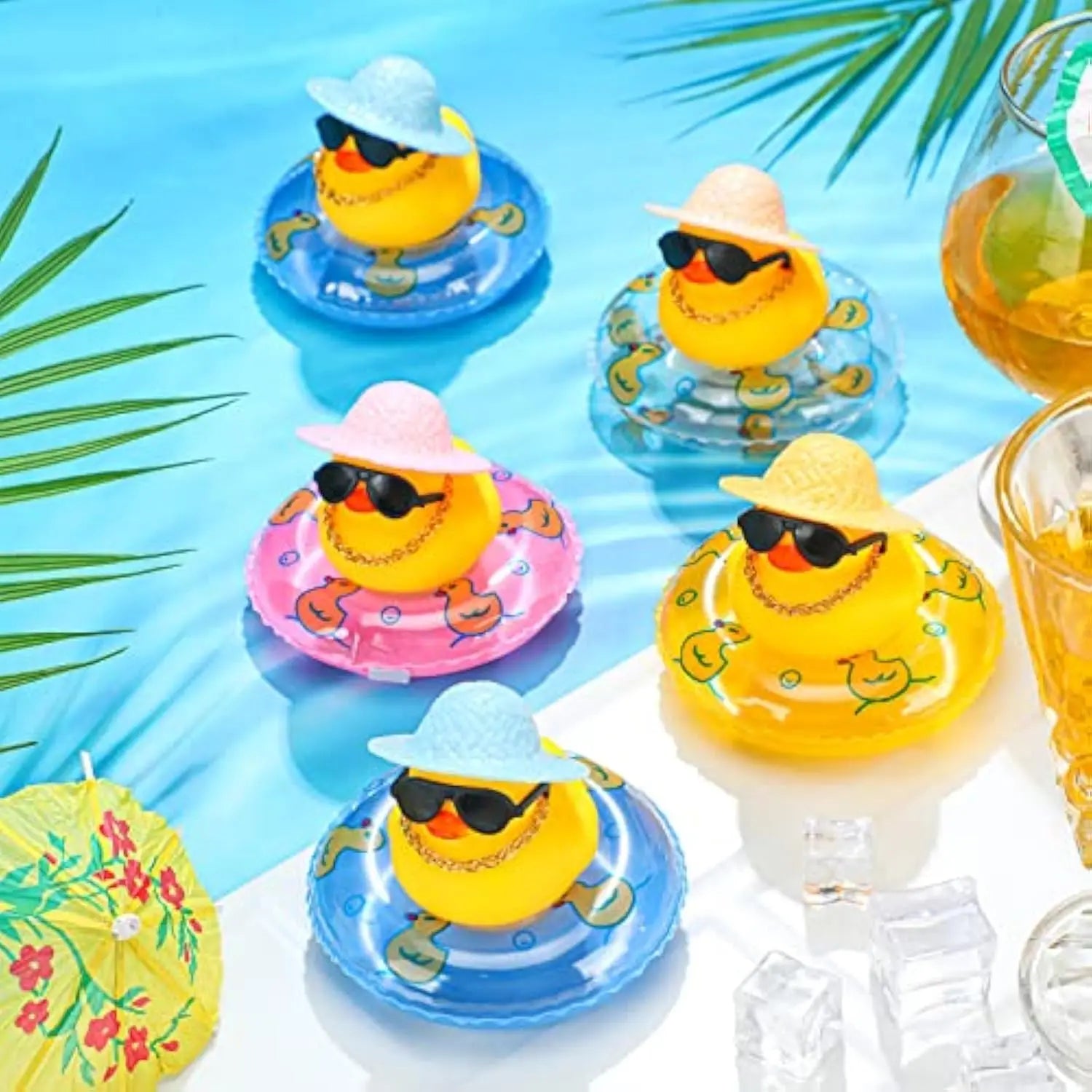 CowLost | product_id-24-pack-summer-rubber-duck-car-dashboard-decorations-with-mini-hat-and-swim-ring |12