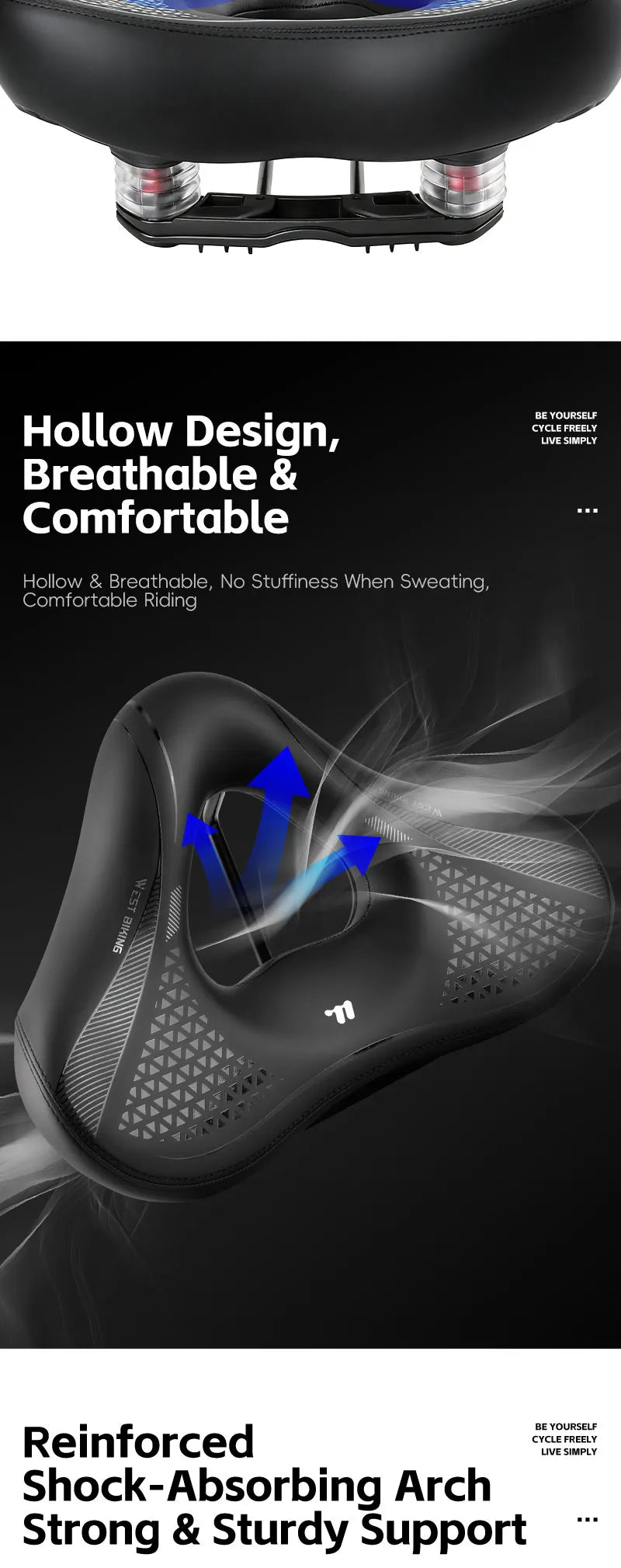 CowLost | west-biking-widen-bicycle-saddle-ergonomic-thick-comfortable-bike-saddle-shock-absorbtion-mtb-e-bike-cushion-bicycle-accessories |60