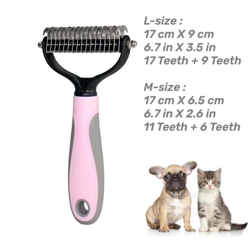 CowLost | pet-beds-pets-stainless-steel-two-sided-grooming-brush-for-shedding-and-dematting |23