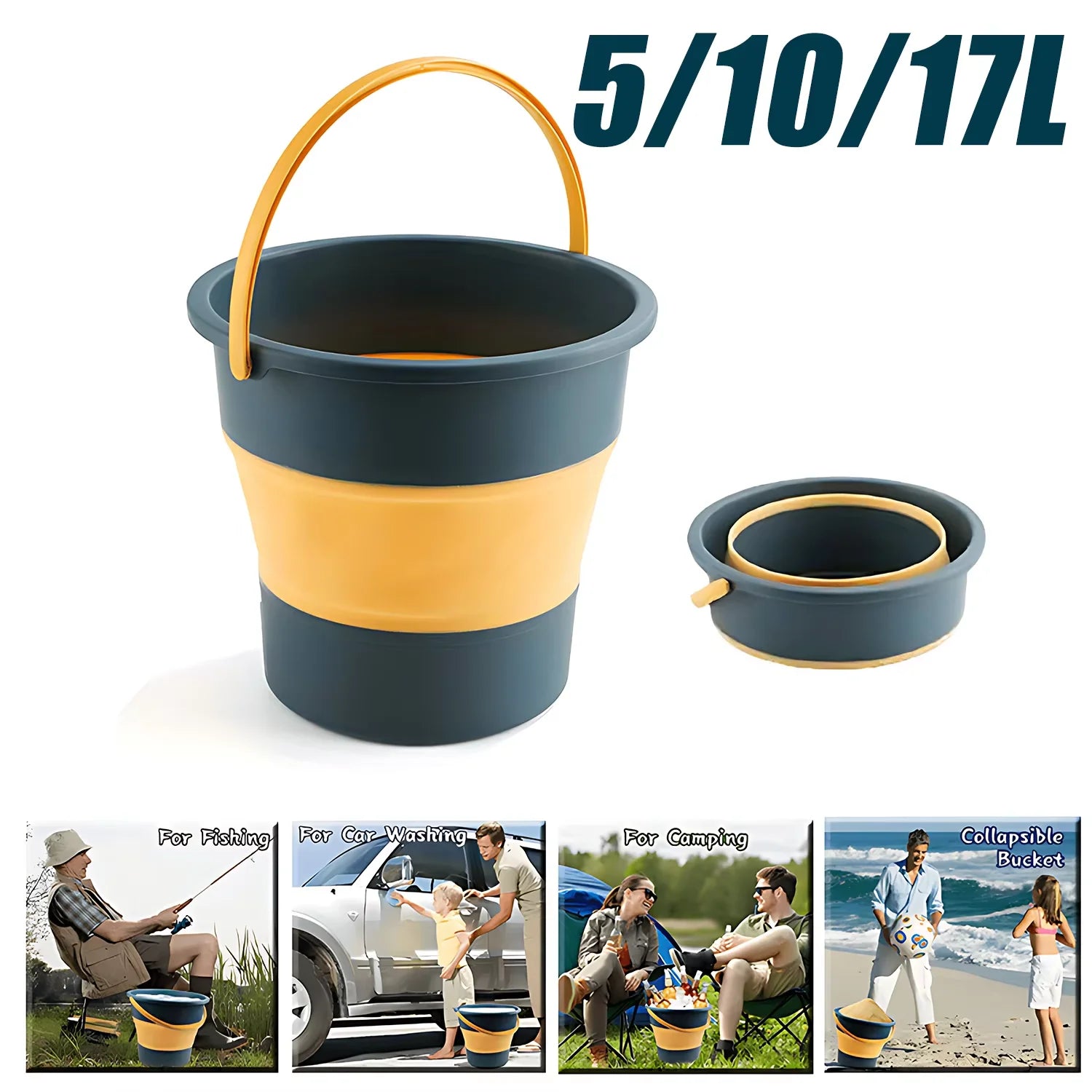 CowLost | portable-camping-toilets-product_id-17l-large-portable-folding-silicone-bucket-for-car-washing-fishing-camping-household-use |6
