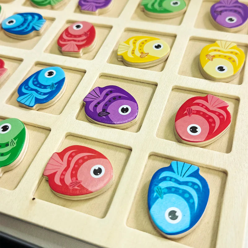 Wooden Montessori Educational Logic and Color Cognition Board Game for Children