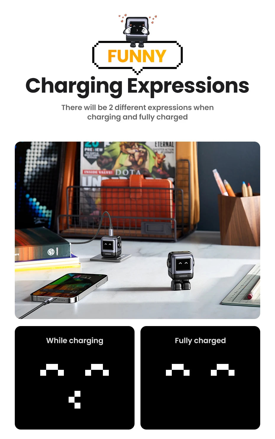 CowLost | ugreen-30w-65w-gan-charger-robot-design-pd3-0-fast-charger |11