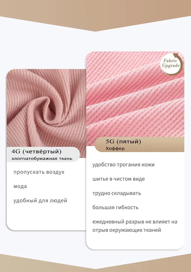 CowLost | activewear-pants-3pcs-cotton-waffle-women-s-sexy-thong-panties-set |6