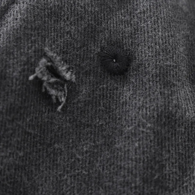 CowLost | washed-cotton-mesh-breathable-baseball-cap-made-old-ripped-light-board-cap |7