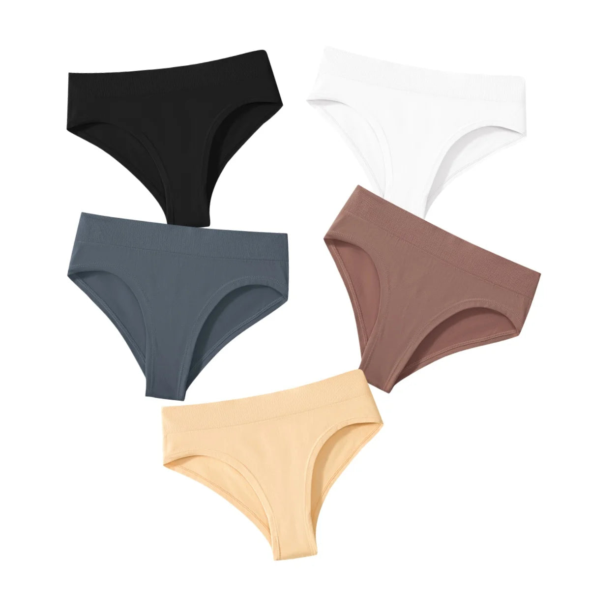 CowLost | product_id-5pcs-high-rise-seamless-women-s-solid-color-brief-panties-s-xxxl |19