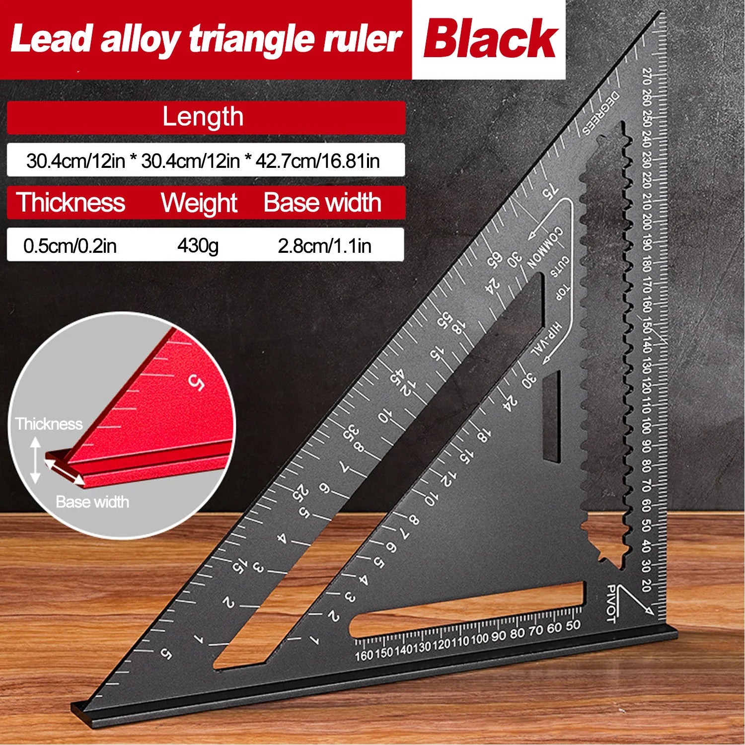 CowLost | product_id-aluminum-alloy-triangle-gauge-ruler-high-precision-woodworking-measuring-tool-metric-imperial |8