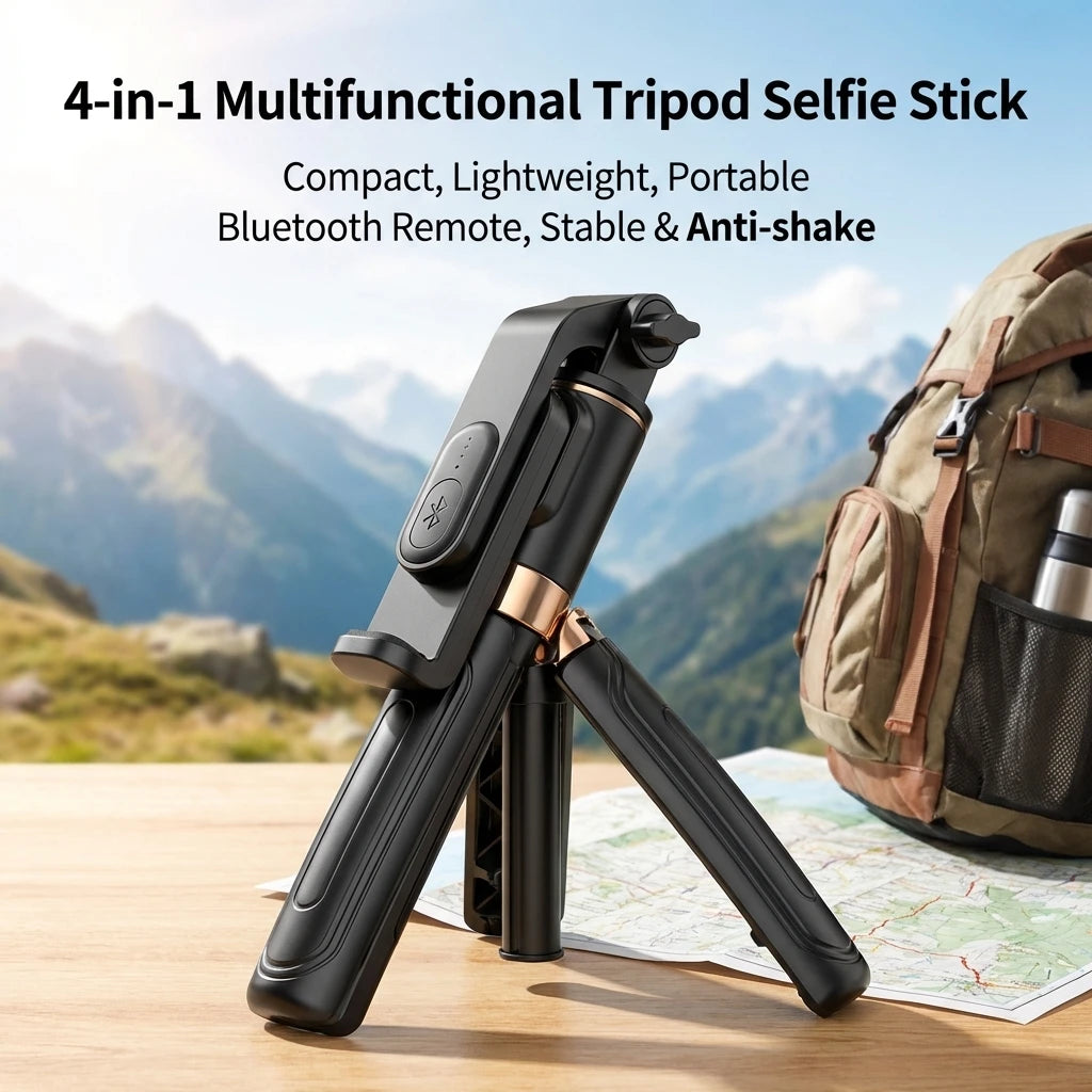 CowLost | super-mini-portable-selfie-stick-bluetooth-remote-versatile-integrated-design-phone-holder-for-live-broadcasts |5