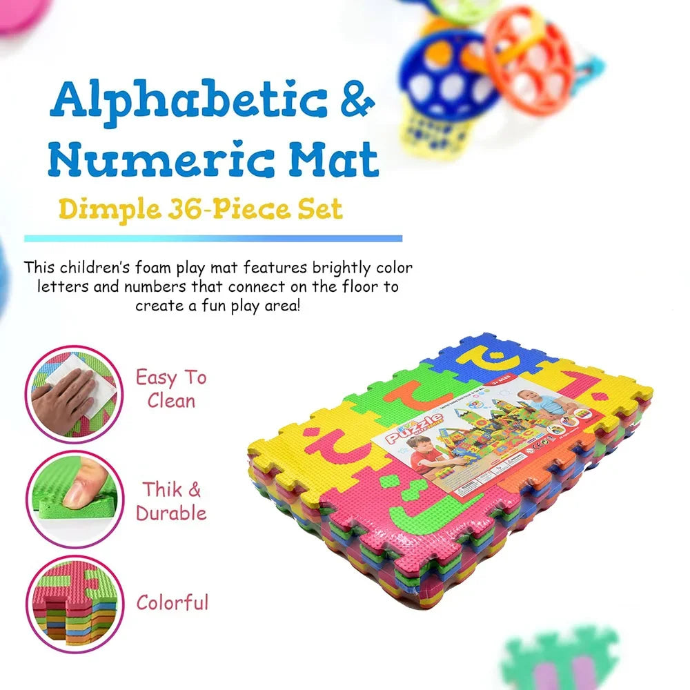 Arabic Kids Foam Play Mat 5.5x5.5 Inch Interlocking Alphabet Numbers EVA Floor Puzzle Tiles