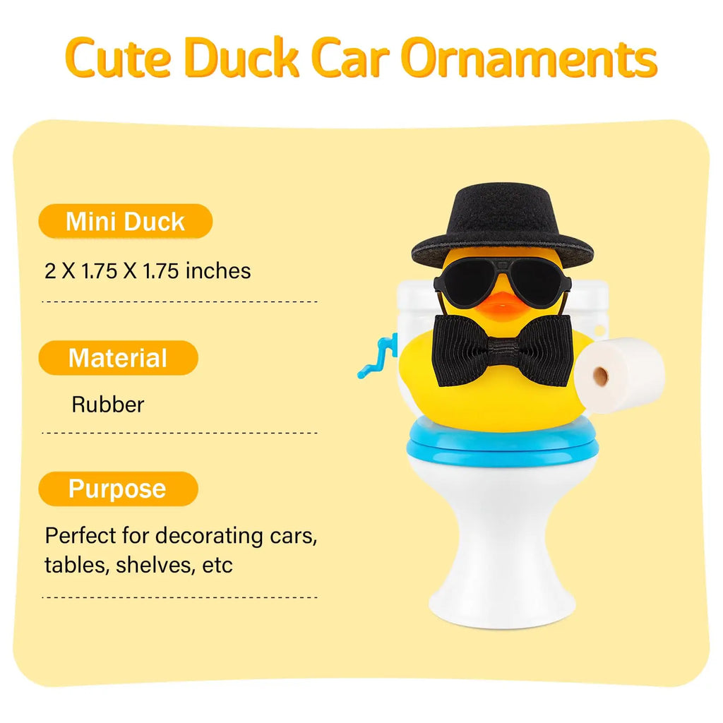 CowLost | product_id-mini-yellow-rubber-duck-with-hat-and-sunglasses-for-car-dashboard-decoration |2