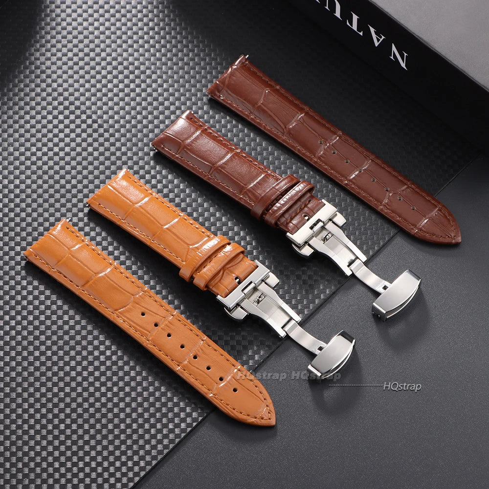 CowLost | bracelets-product_id-quick-release-leather-watch-band-with-bamboo-texture-strap-16-24mm-butterfly-buckle |3