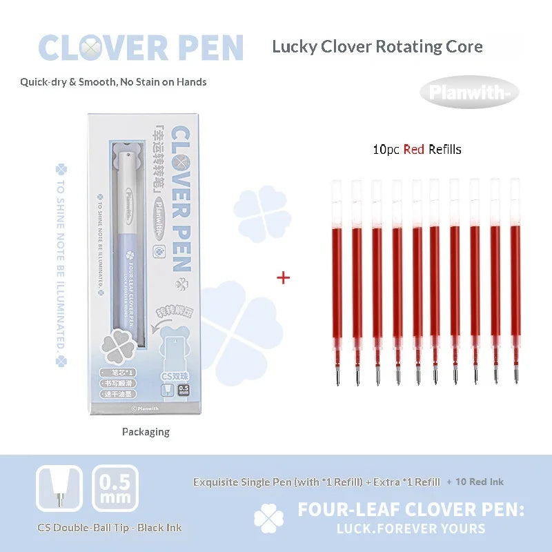 CowLost | product_id-planwith-lucky-clover-0-5mm-carbon-black-gel-pen-no-smudge-smooth-writing-rotary-twist |30