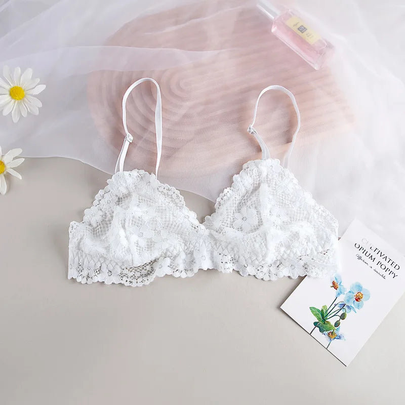 CowLost | product_id-wireless-lace-push-up-backless-bralette-for-women-non-wire-solid-color-bra |10
