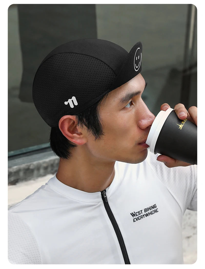 CowLost | west-biking-cycling-cap-with-brim-summer-sunscreen-quick-dry-sport-hat-bicycle-hat-balaclava-unisex-breathable-hat-bike-headwear |30