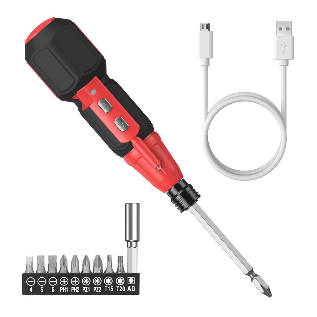 ORIAC Cordless Rechargeable Electric Screwdriver Set with LED Lights Portable Home Repair Tool Kit