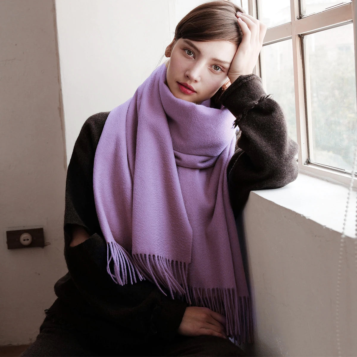 CowLost | wool-scarf-women-thick-cashmere-winter-scars |36