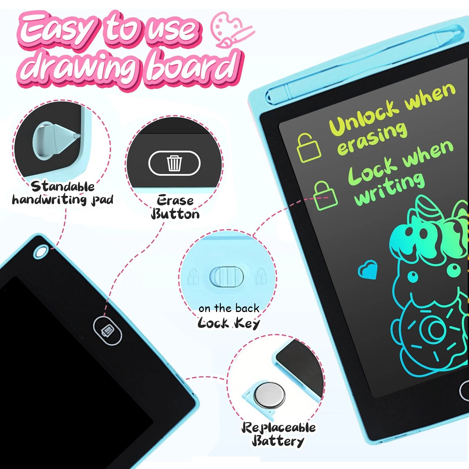 CowLost | baby-transport-accessories-8-5-inch-lcd-writing-tablet-reusable-drawing-board-for-kids |4
