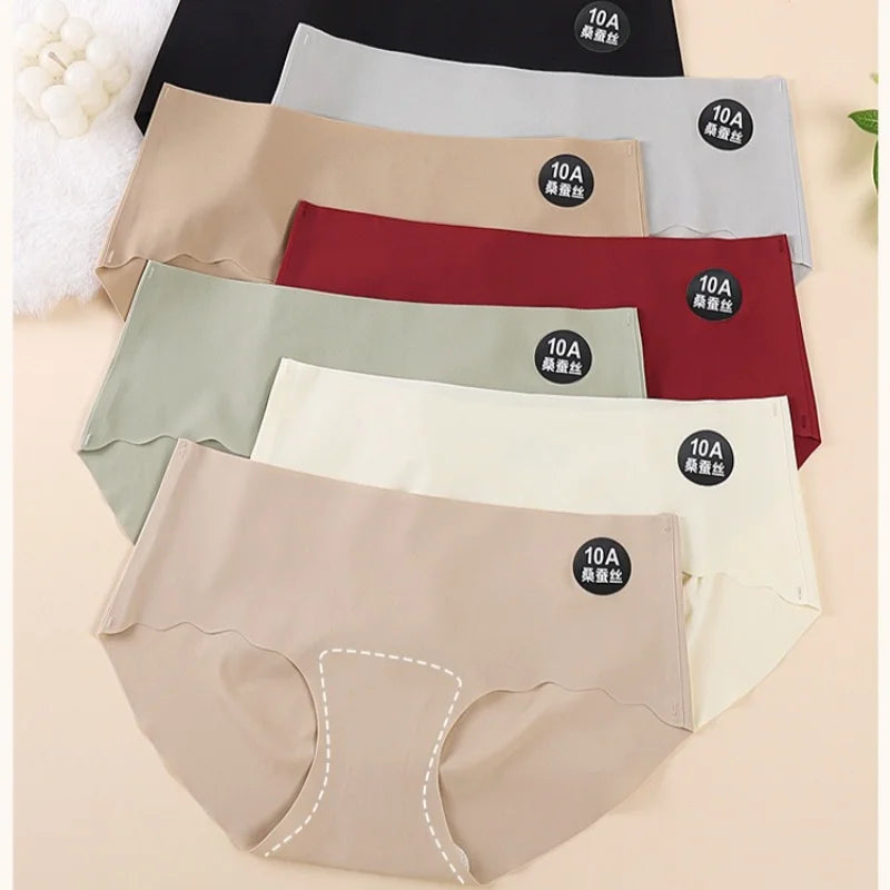 CowLost | product_id-4pcs-women-low-waist-ice-silk-stretch-briefs-solid-colors-m-xl |2