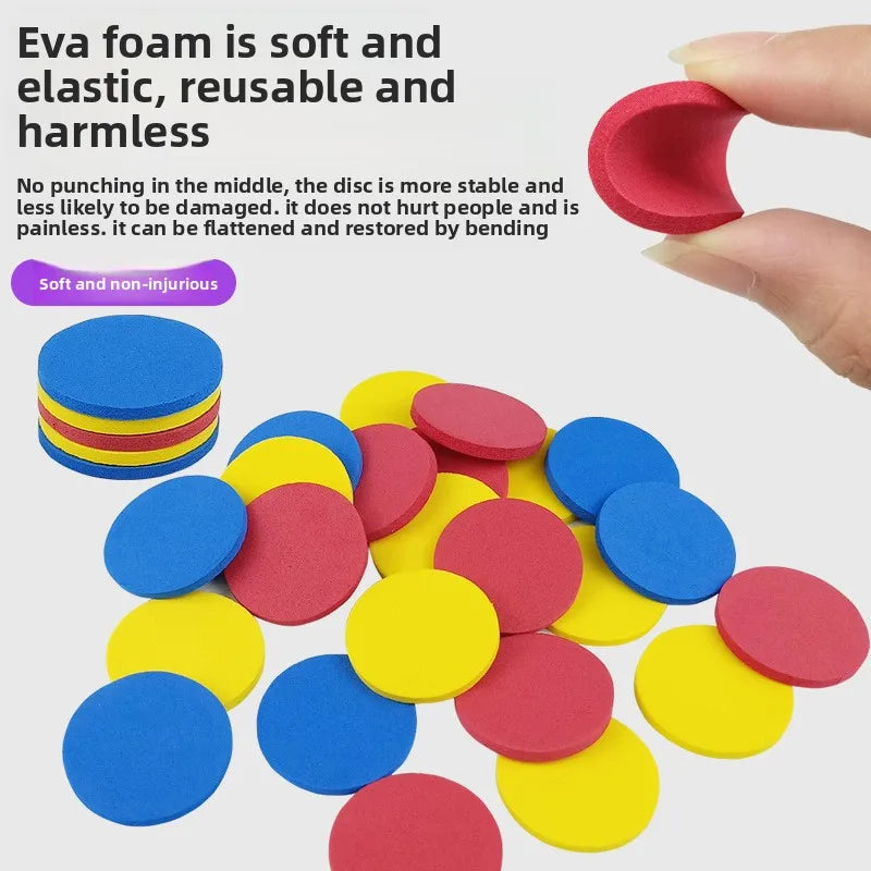 Kids Outdoor Foam Disc Shooting Launcher Toy Double Parent-Child Interactive Gift